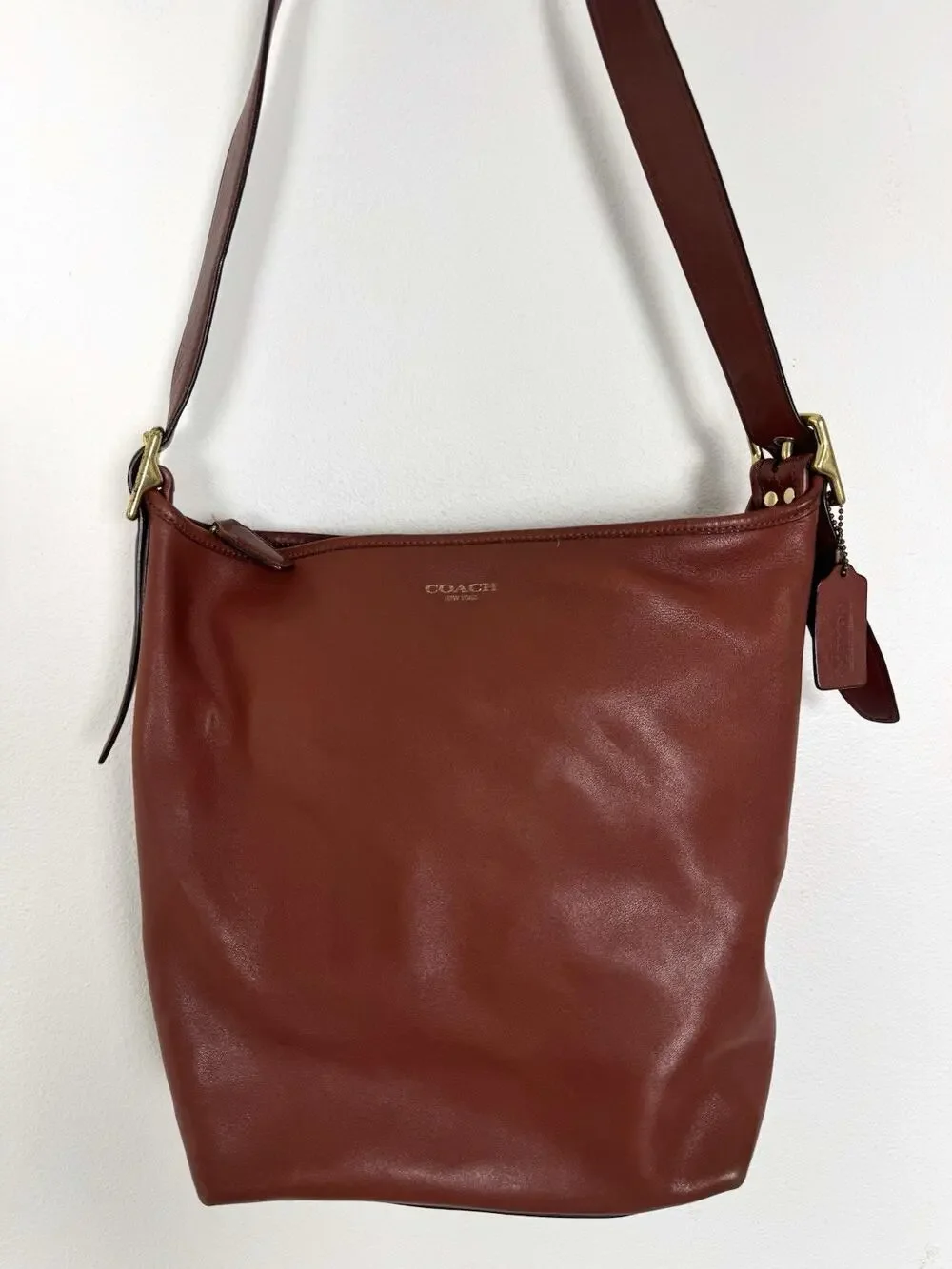 Coach Legacy Duffle Leather Shoulder Hobo Bag Brown Cognac Brass 19889 Large